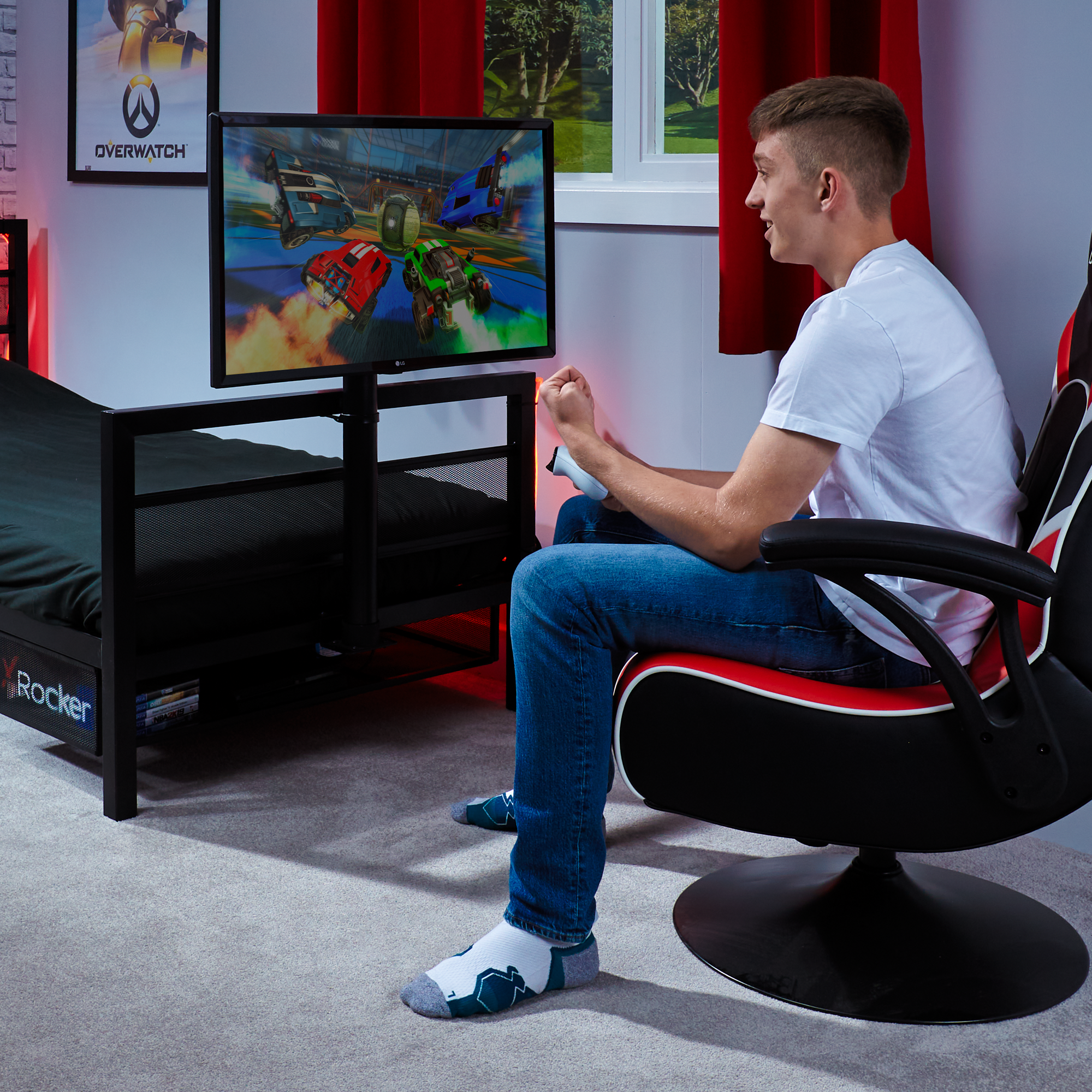 X Rocker Basecamp Single Bed TV Gaming Bed - Black