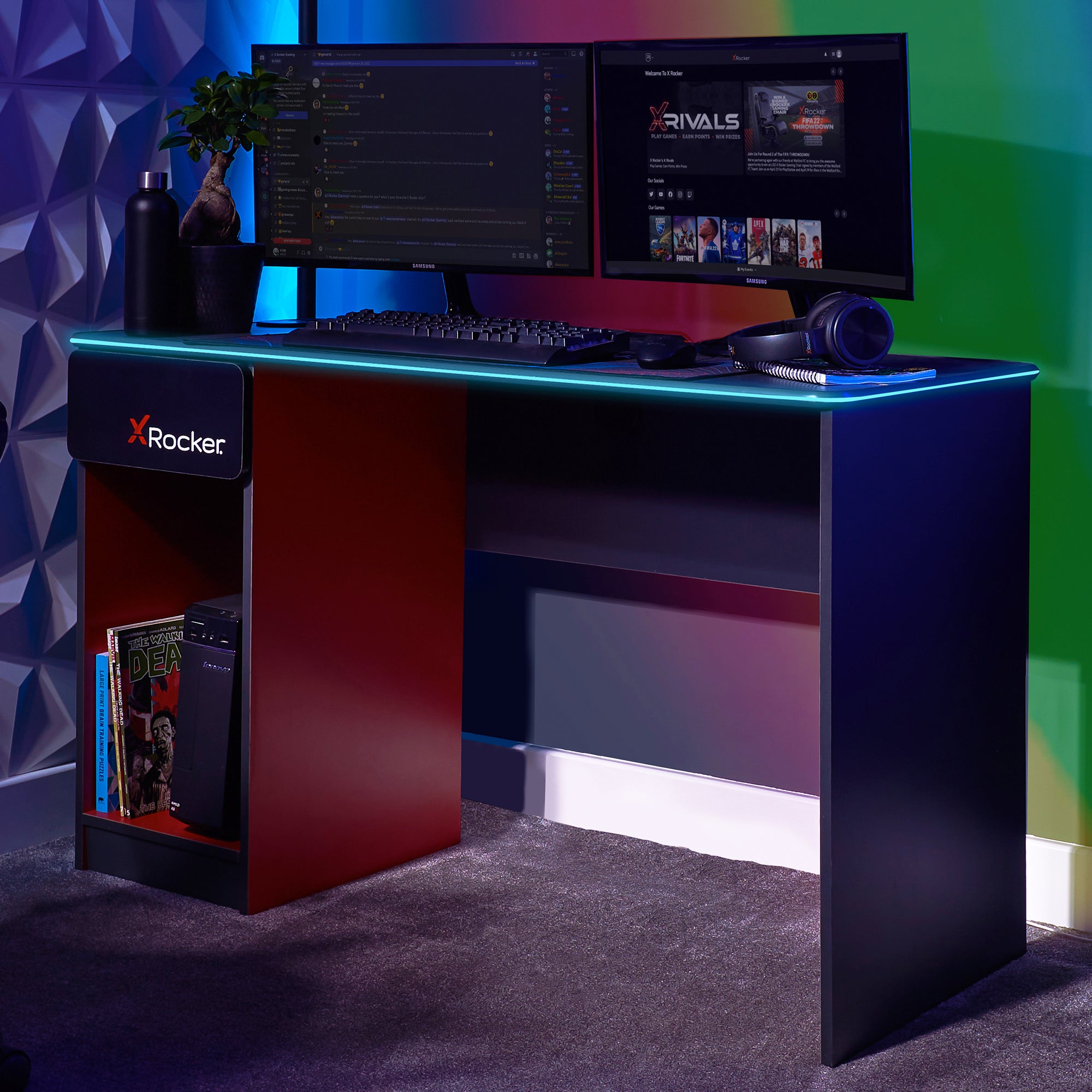 X Rocker Carbon-Tek Gaming Desk