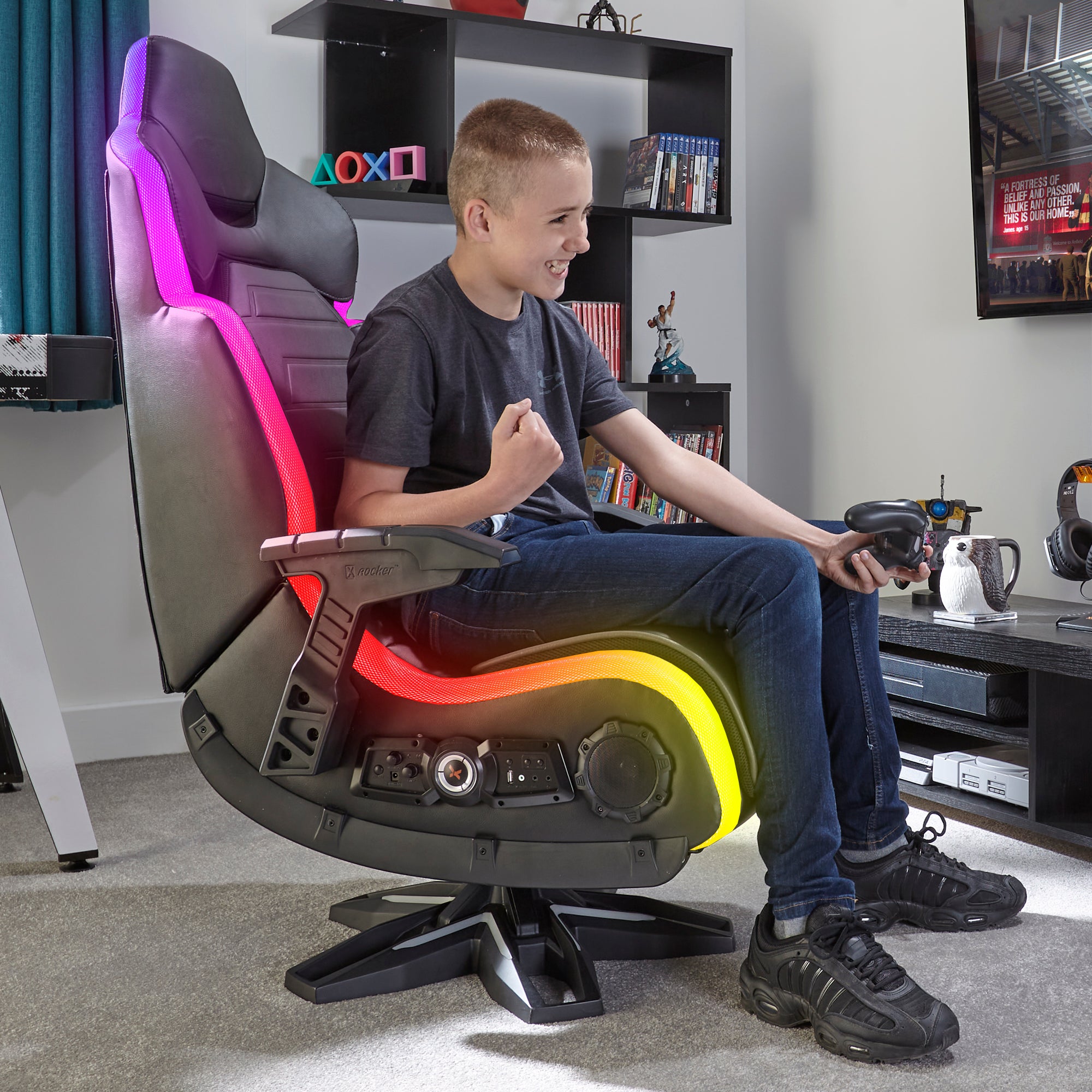 Gaming Chair Rocker with Speakers and Lights, Chimera RGB