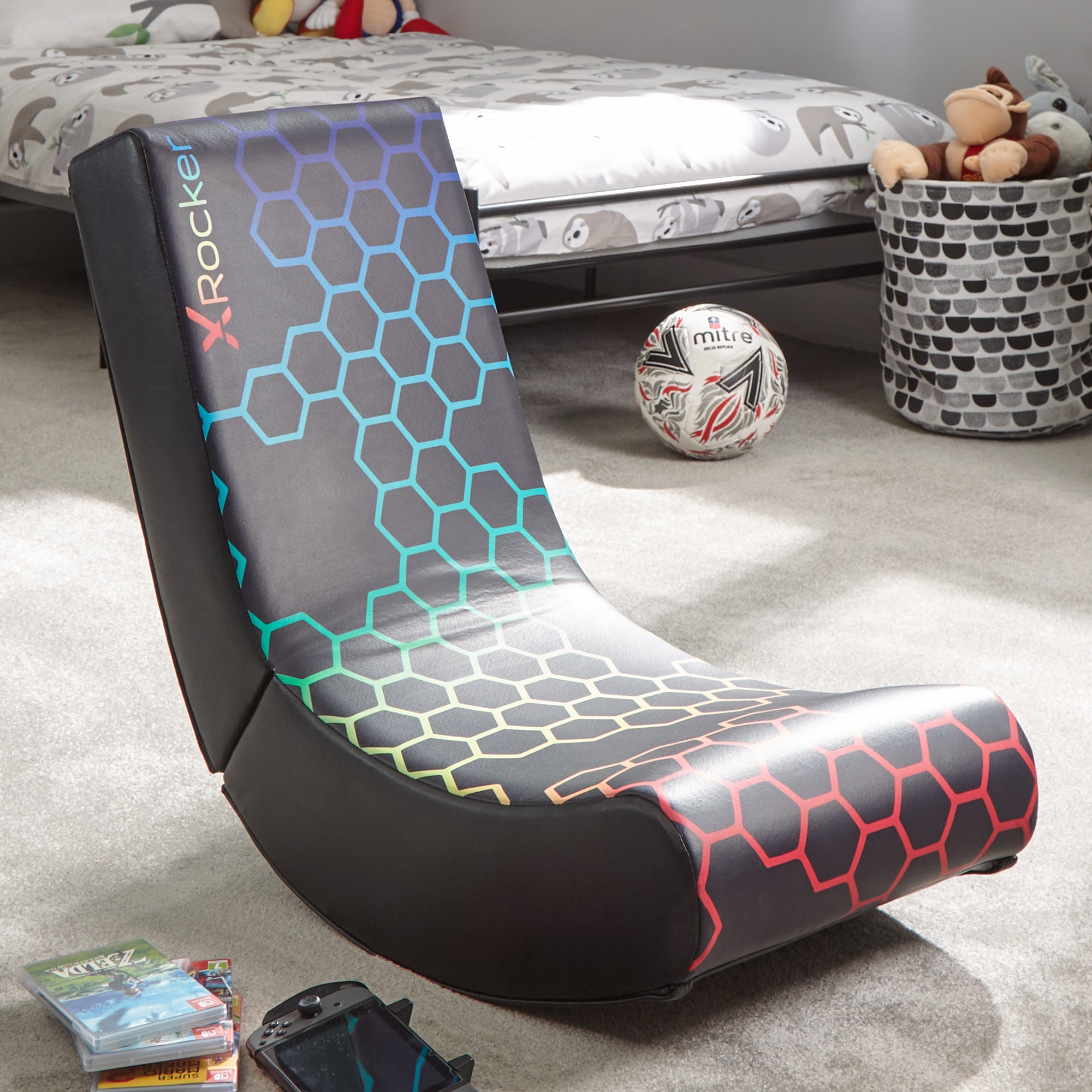 X Rocker Video Rocker Folding Gaming Chair for Kids - Neo Hex (5130201