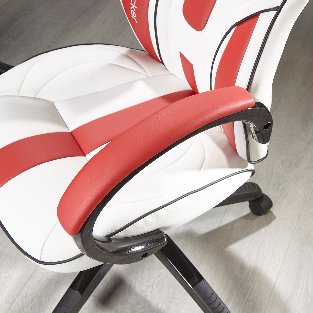 Maverick X Rocker® Ergonomic Office Gaming Chair- White/Red (5123601) | X Rocker UK