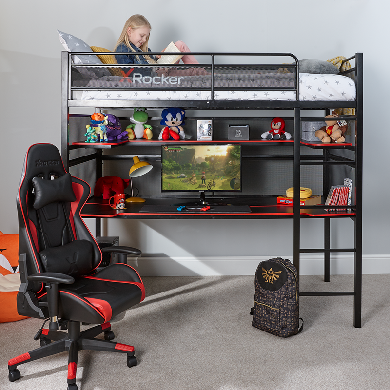 black high sleeper with desk