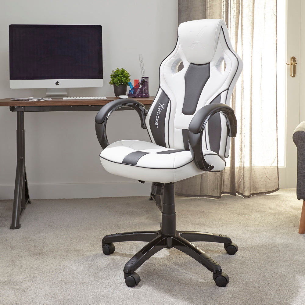 Maverick Ergonomic Office Gaming Chair - White/Black