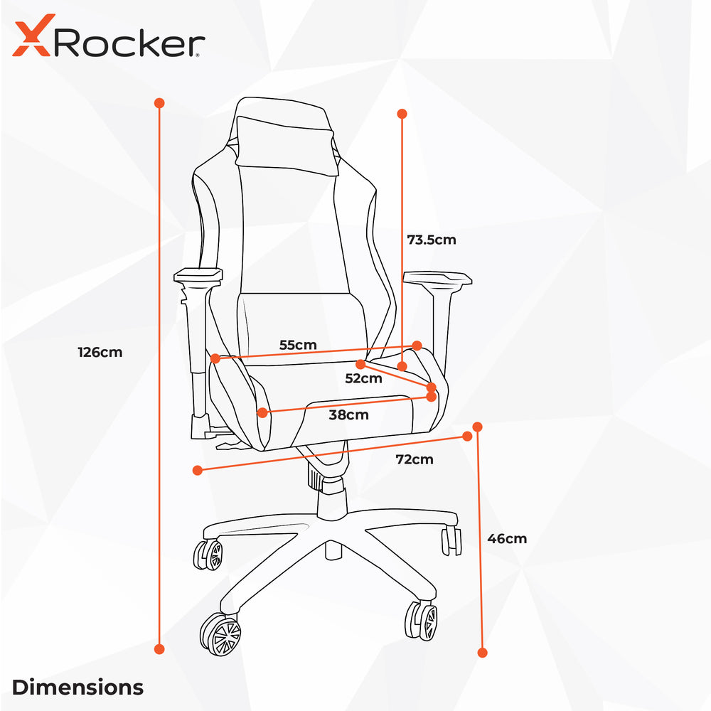 X Rocker Messina Fabric High Back Office Chair - Black