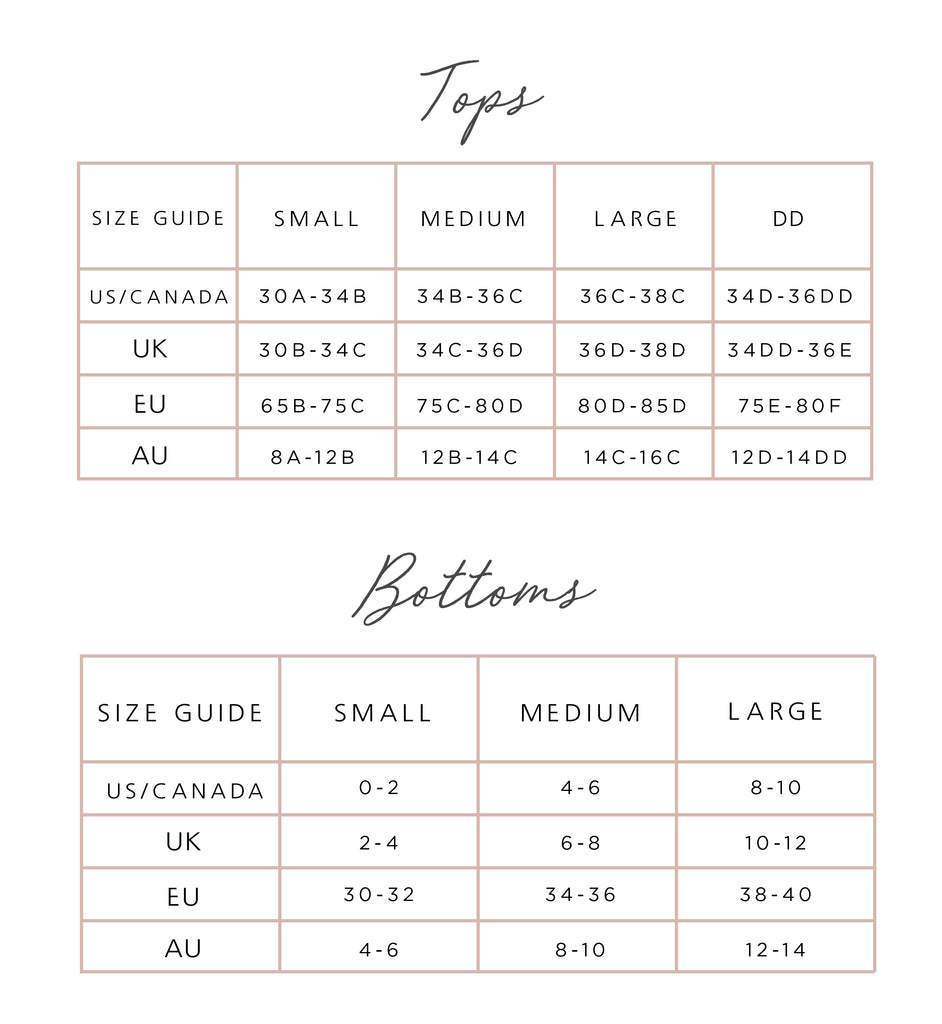 Size Guide – Coccoloba Swimwear