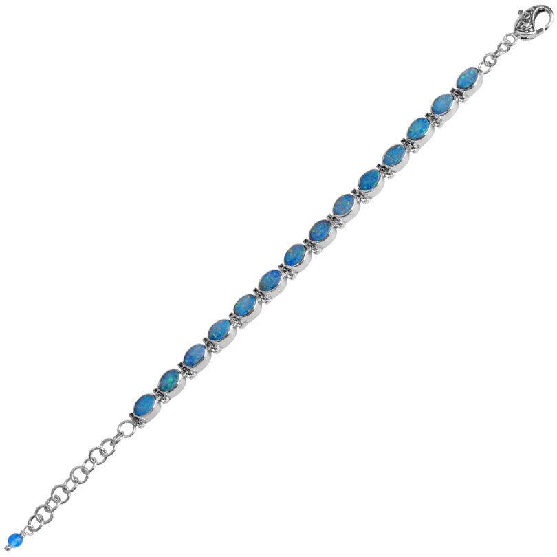 den første alene Fængsling Sparkling Australian Blue Opal Sterling Silver Bracelet – JTYDS