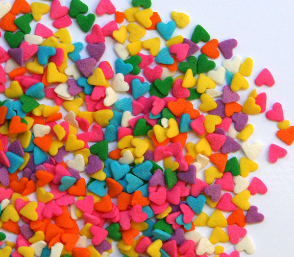 Rainbow Mini Heart Sprinkles - Sweet Estelle's Baking Supply