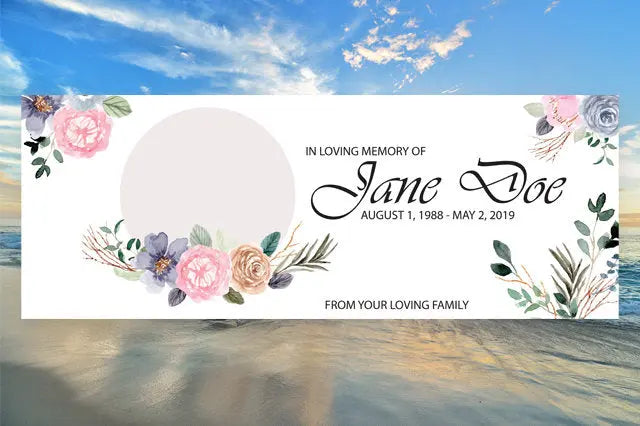 Funeral Welcome Sign Floral Background In Loving Memory of Ideas Banne