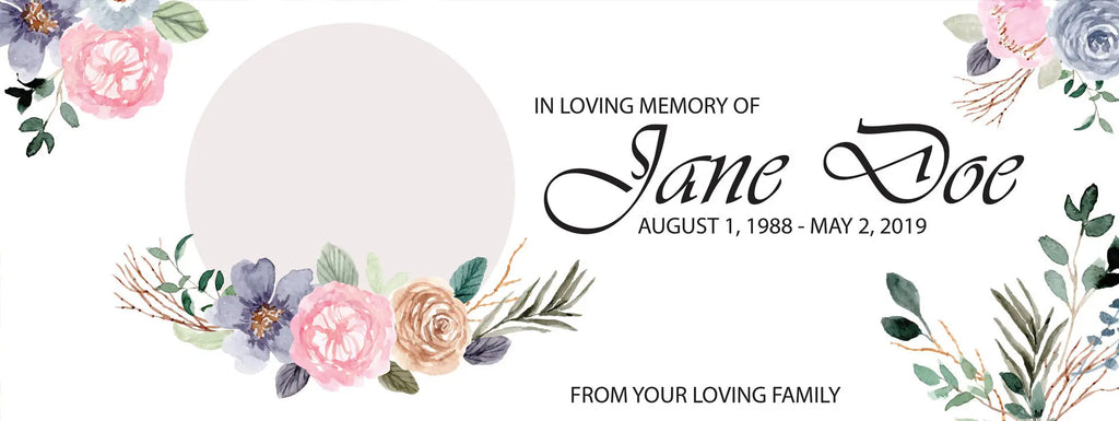 Funeral Welcome Sign Floral Background In Loving Memory of Ideas Banne