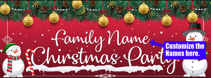 family Christmas party banner