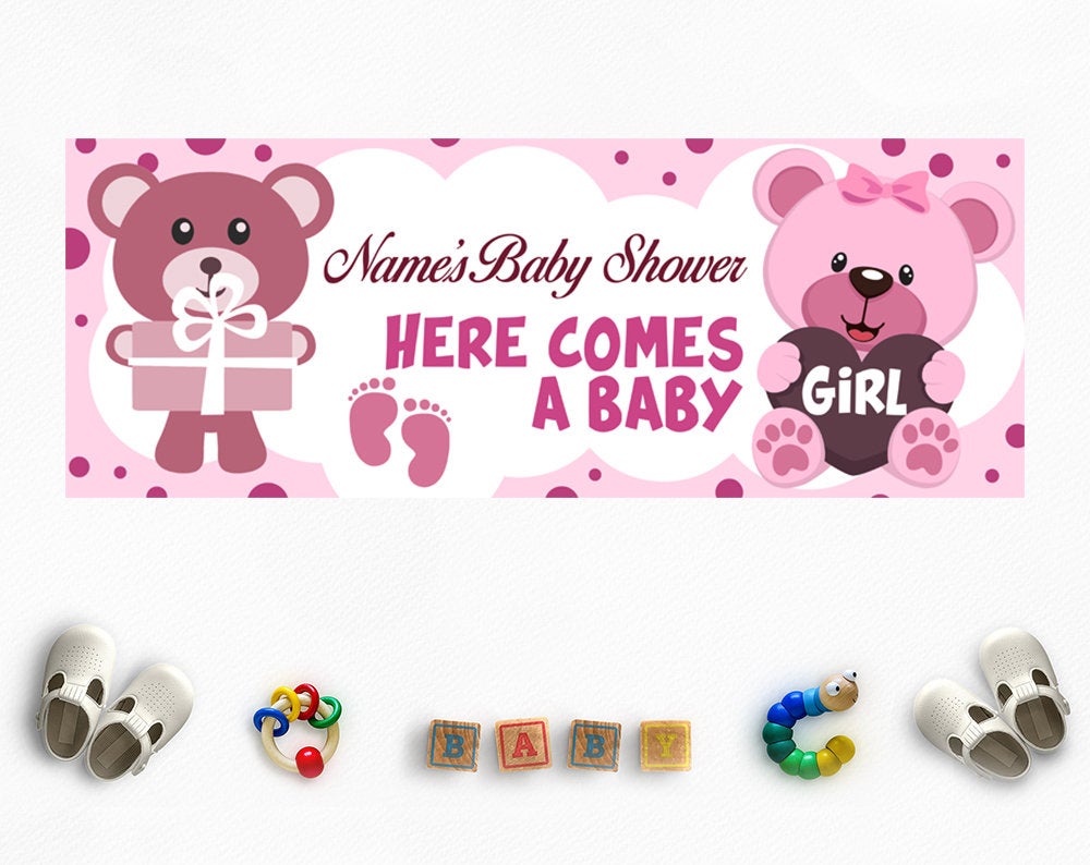 Personalized Baby Shower Banner Girl Shower Its a Girl Decor Welc
