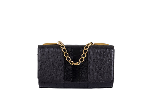 Ostrich & African Python Clutch Bag