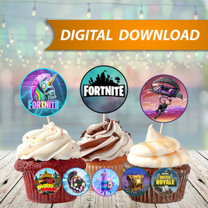 Fortnite cupcakes toppers
