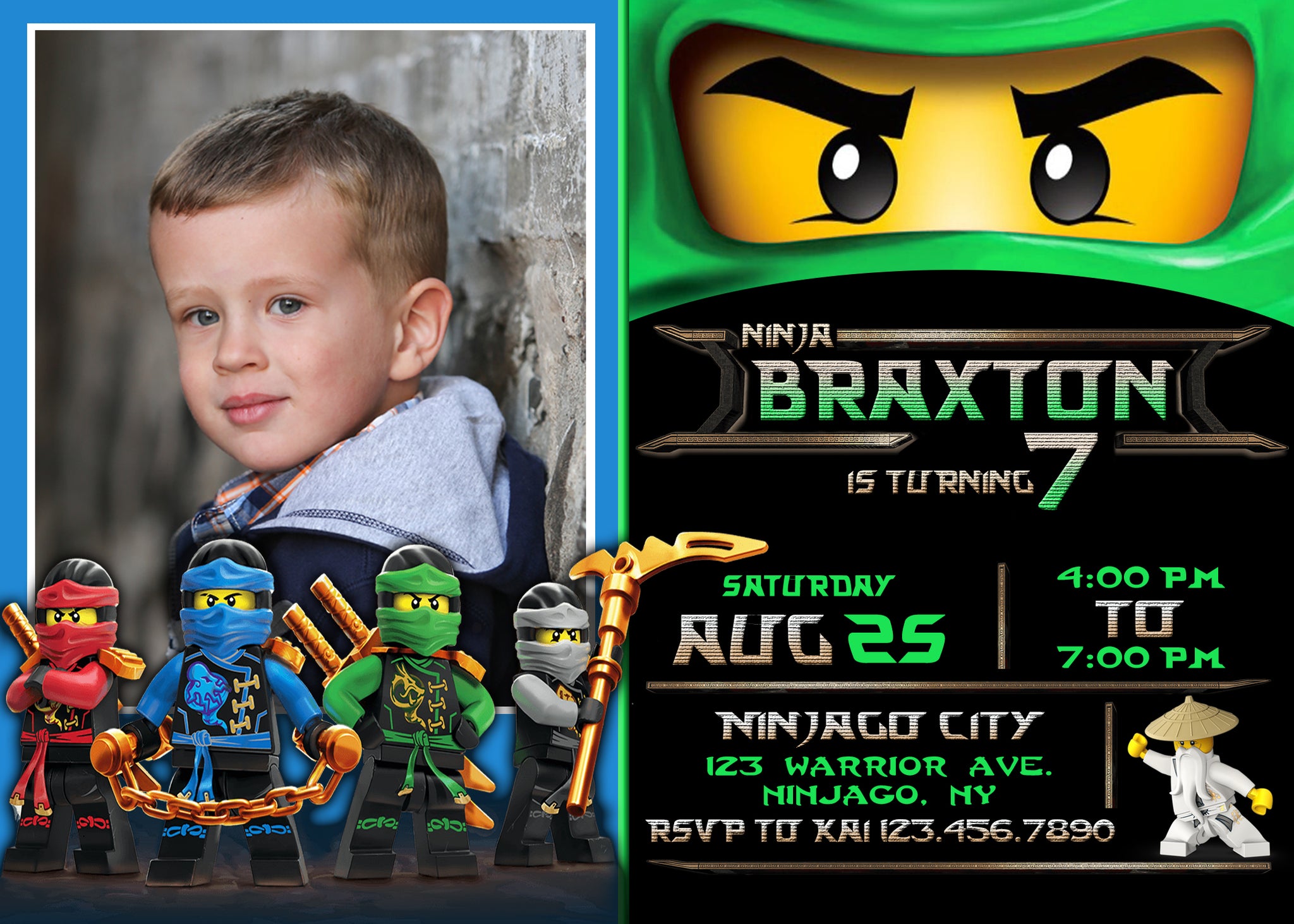 Ninjago Lloyd Invitations Magikel Designs