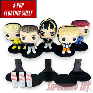 5-POP Floating Shelf for 5 Funko Pops | Fits Funko 5-PACKs for out-of-box display - SuperheroDIY