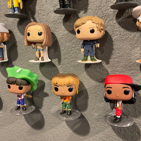 New Pop! Rocks TLC Funko Pops mounted using Floating Shelves for Pops with Base Stand