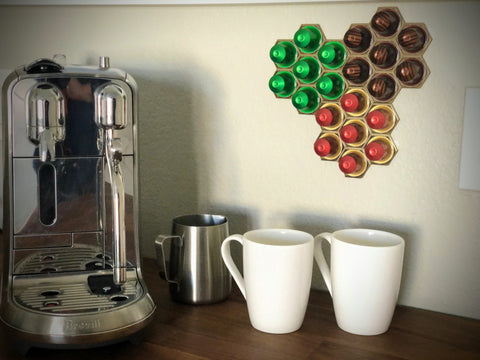 Honeycomb Coffee Pod Holder for Nespresso AND Nespresso Vertuo Pods 