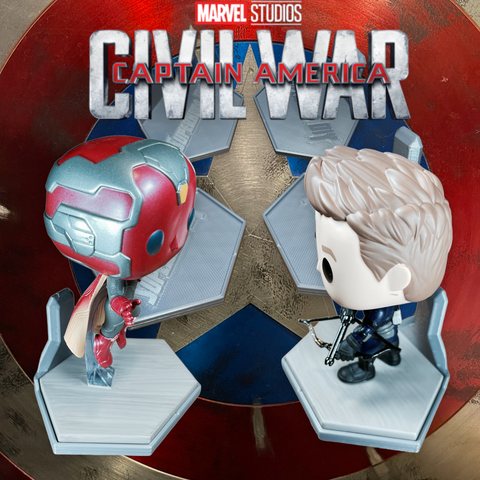 Floating Shelves for Civil War Build a Scene set | Hex design fits Captain America: Civil War Funko Pop bases | Comes with Command strips!