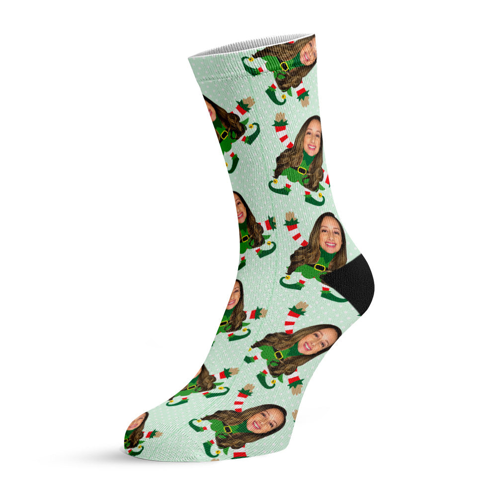 Little Miss Elfie Custom Face Socks by Gift Wrap My Face