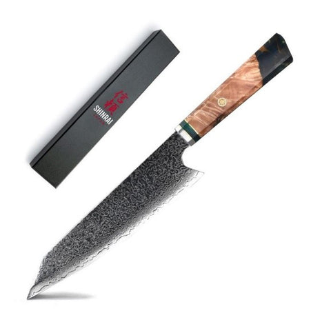 Cuchillo Kiritsuke Acero de Damasco