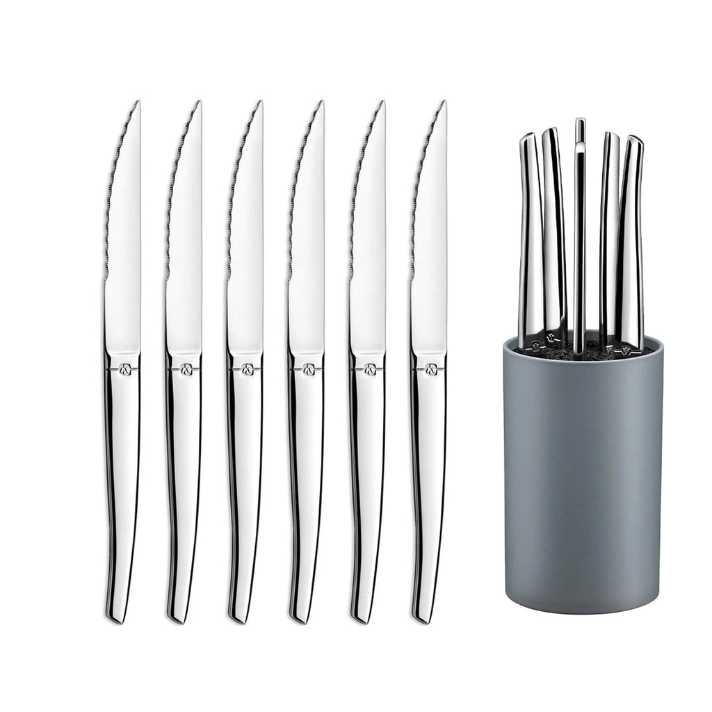 Lou Laguiole - 6-pc steak knives gray block - mirror KookGigant