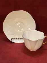 Load image into Gallery viewer, Shelley. England. Cup and Saucer.  White with Gold.