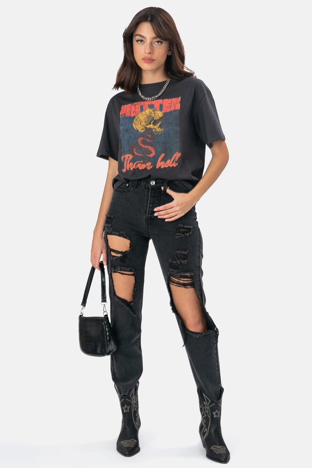 black ripped jeans in store