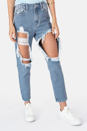 mum ripped jeans