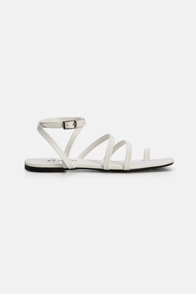 white leatherette slip on flip flops
