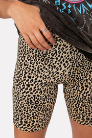 high waisted leopard biker shorts