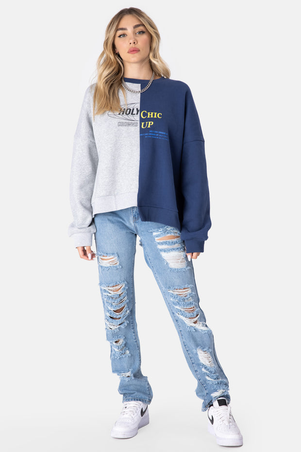 HOLY CHIC Color-Block Sweatshirt