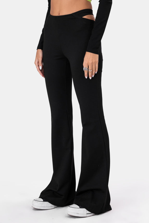 black flare out pants