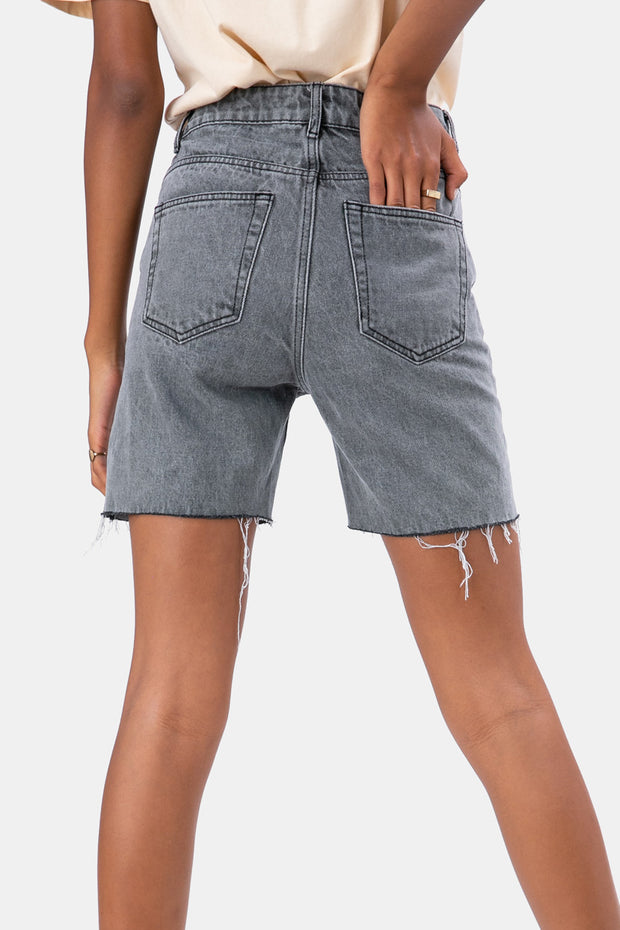 jean biker shorts