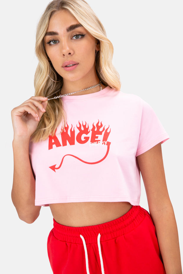 angel cropped tee