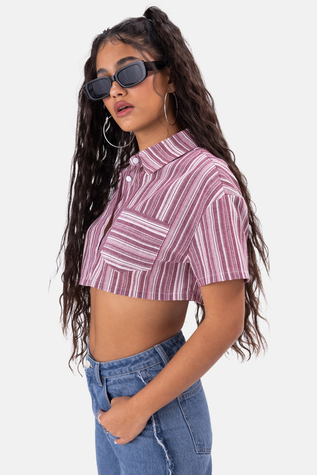 Elodie Cropped Button-Down Shirt