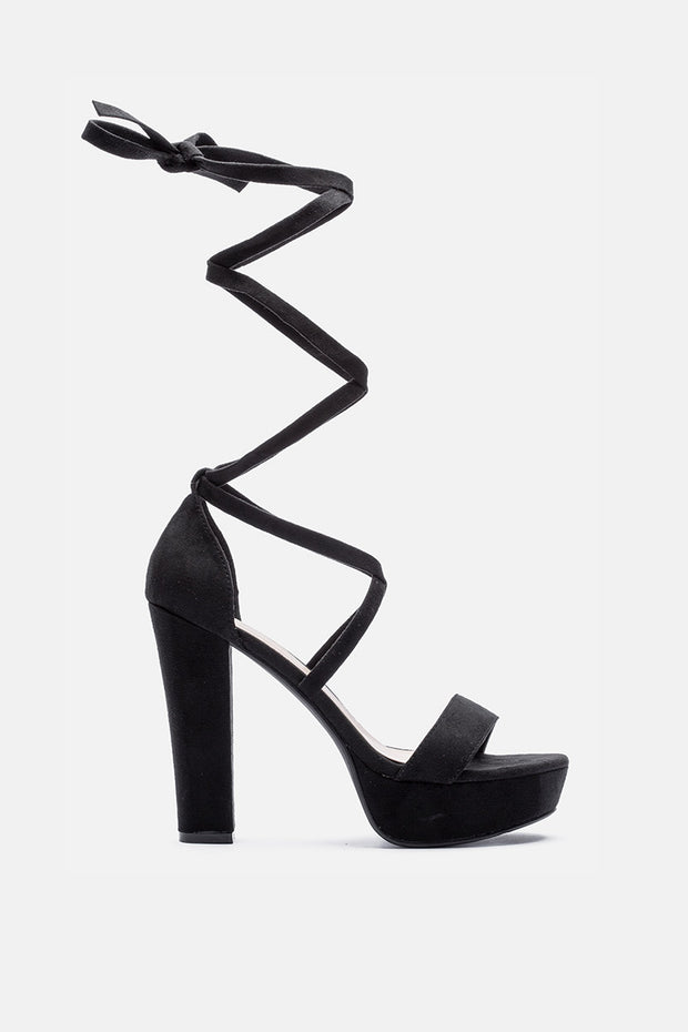 grey platform heels