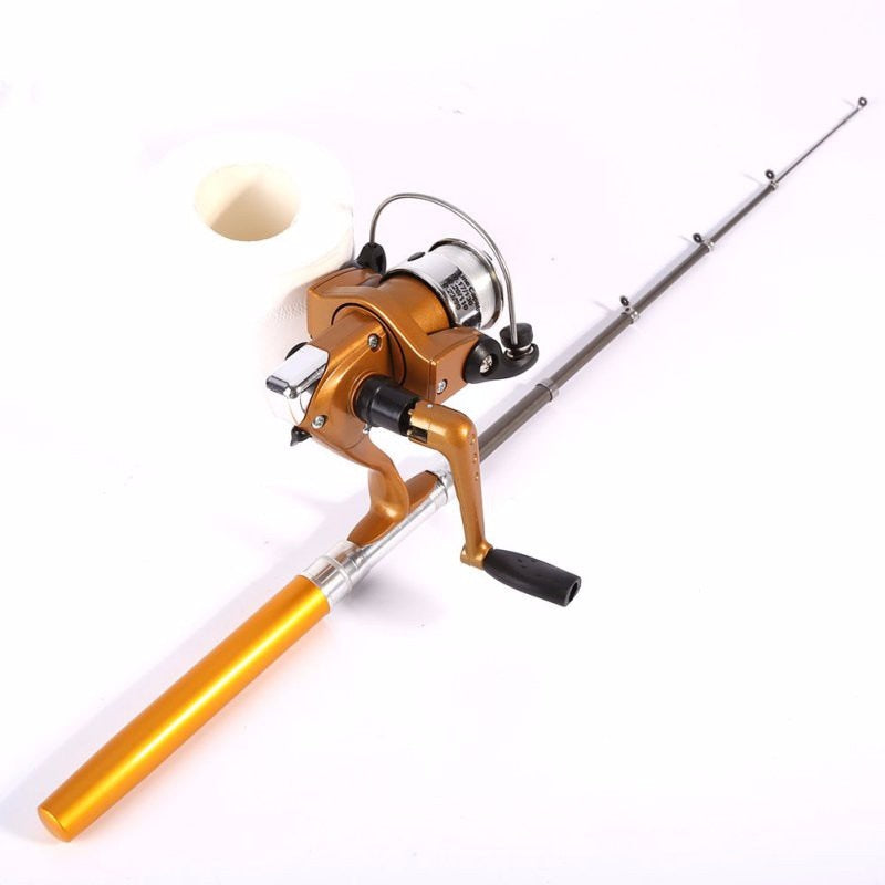 1M / 1.4M Pocket Collapsible Fishing Rod Reel Combo Mini Pen Fishing Pole  Kit Telescopic Fishing Rod Spinning Reel Combo Kit 