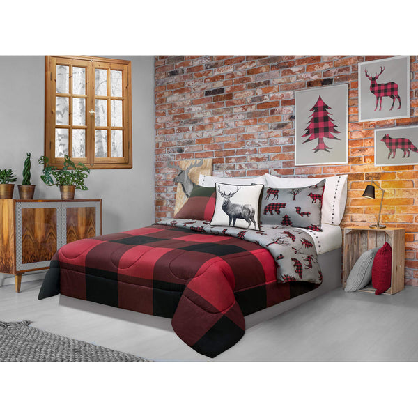 Safdie 60792 3dq 11 Full Queen Buffalo Plaid Comforter Set 3