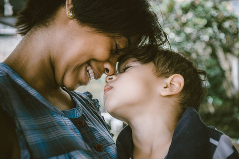 mother and son image