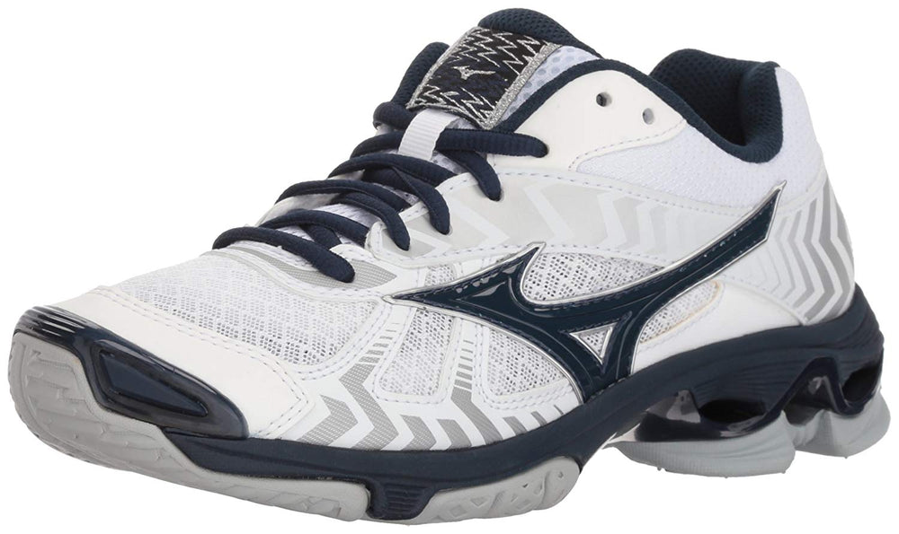 New Mizuno Women's 6.5 Wave Bolt 7 Volleyball-Shoes White/Navy