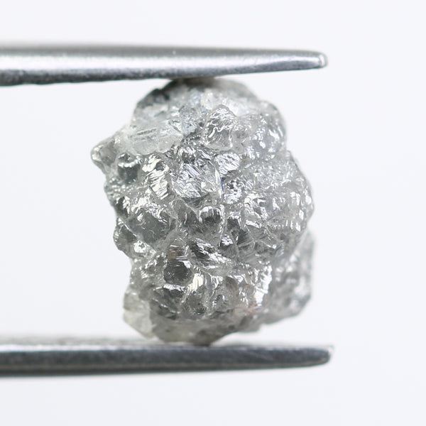 2.56 CT Rough Grey Irregular Cut Diamond For Engagement Ring
