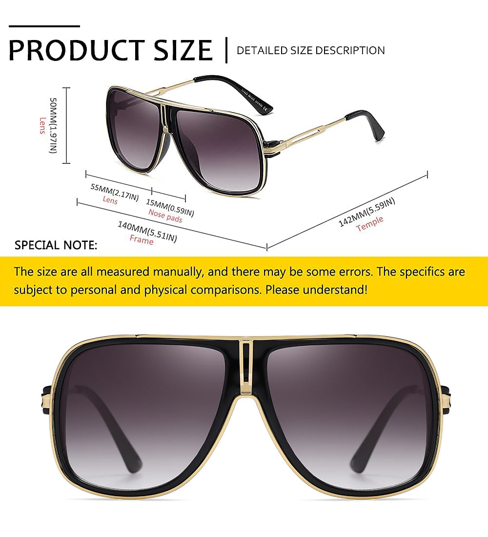 Vintage Oversized Sunglasses——Classic Stylish Pilot Style – Sheen Kelly ...