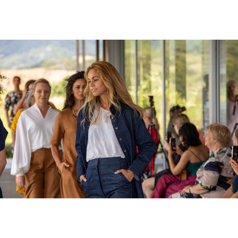 Organic Denim Jacket and Flares ethical fashion show new zealand