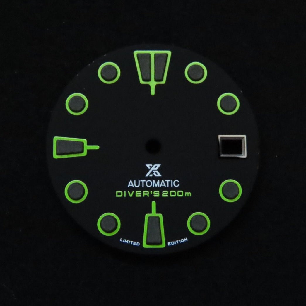 Lime Green Matte Black Dial for Seiko Mod | WR Watches