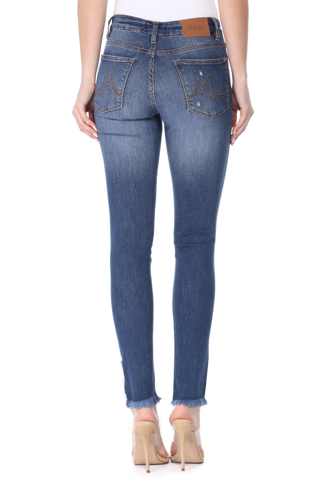 B2B Wholesale Women’s Mid-Rise Raw Cuff Distressed Skinny Fit Jeans ...