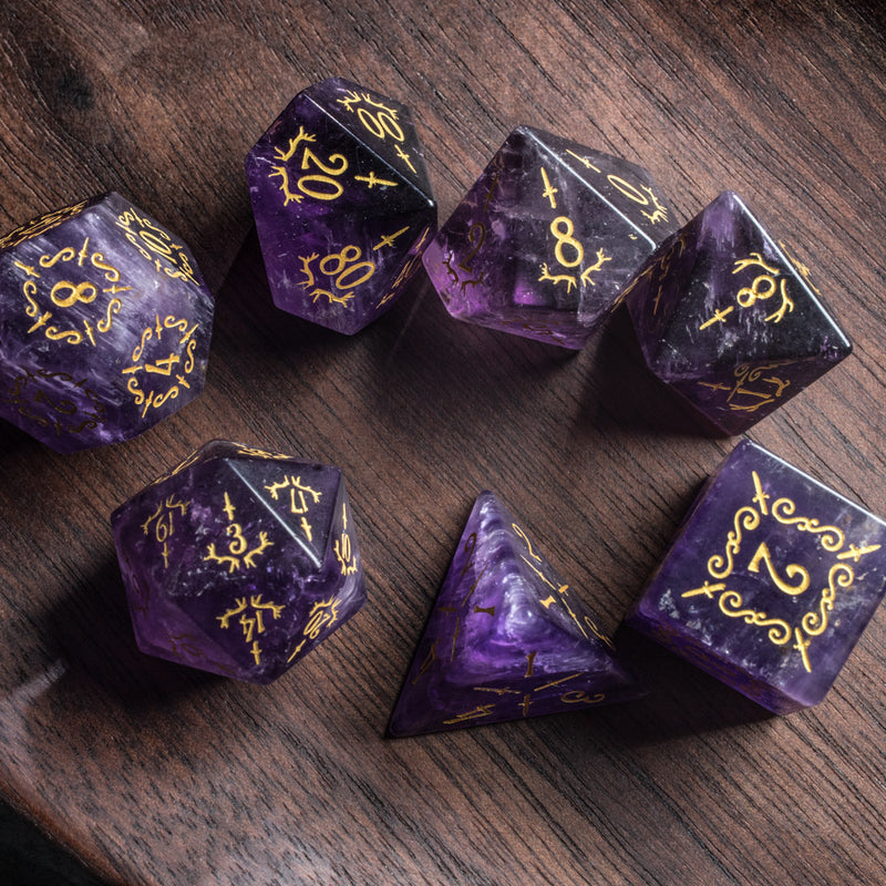 amethyst gemstone dice