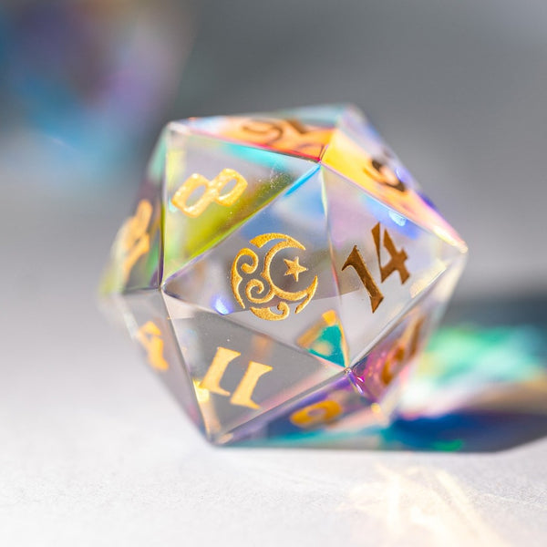 URWizards D&D Dichroic Prism Glass Dice Set YEET & F*CK