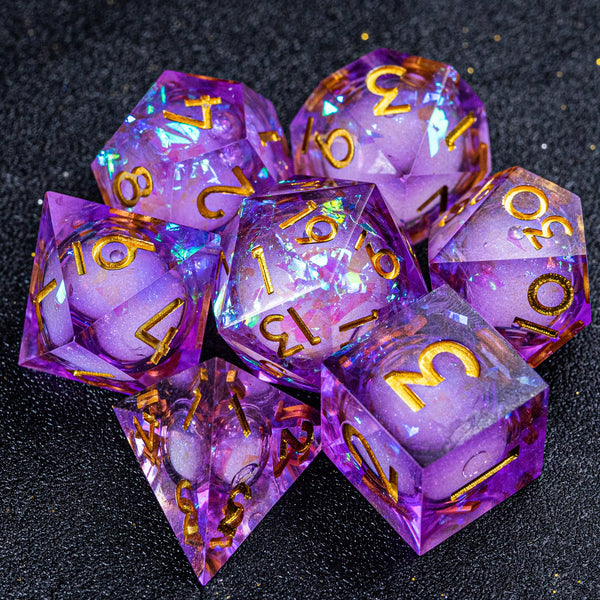URWizards D&D Frosted Dichroic Prism Glass D20 Dice YEET & F*CK