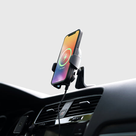 FAST WIRELESS CAR CHARGER PHONE MOUNT -10 WATT FAST CHARGING