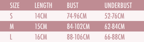 Nicki Sports Bra Size Guide